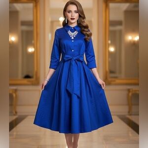 Jessica Howard Royal Blue Midi Dress